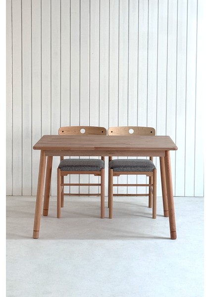 Alaçatı 4 kişilik Masif Kayın Masa Takımı, 4 Sandalye - Antrasit 115x80 fiyatları