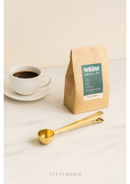 Gold Paslanmaz Çelik Mandallı Kahve Ölçü Kaşığı 15 ml