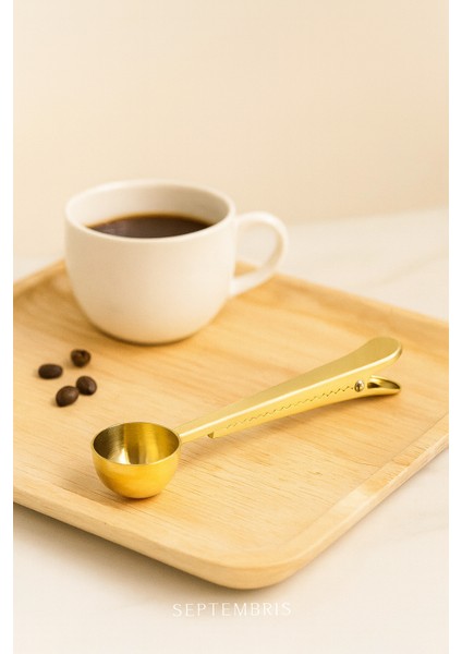 Gold Paslanmaz Çelik Mandallı Kahve Ölçü Kaşığı 15 ml modelleri