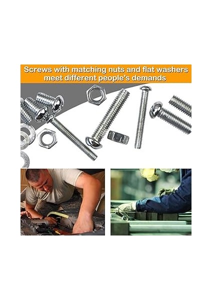 Adet M3 M4 M5 Çapraz Tava Başlı Vidalar Somun Cıvata Rondela Seti 304 Paslanmaz Çelik Altıgen Soket Düğme Somunları ve Cıvata Seti Ev Ofis Endüstriyel Elektronik Için Saklama Kutulu indirimleri