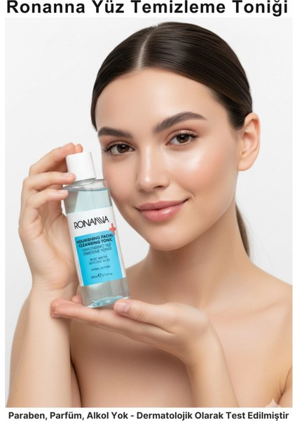 Nemlendirici Yüz Temizleme Toniği - Gül Suyu ve Glikolik Asit ile Derinlemesine Temizlik - 200ML