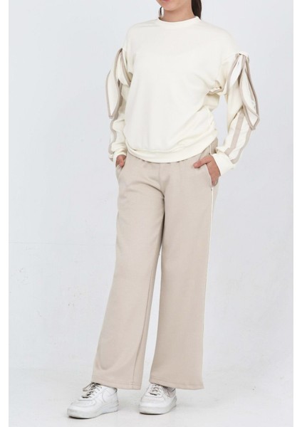 Kız Çocuk Oysho Kumaş Kol Aksesuarlı Geniş Paçalı Alt- Üst Takım 12319 fiyatları