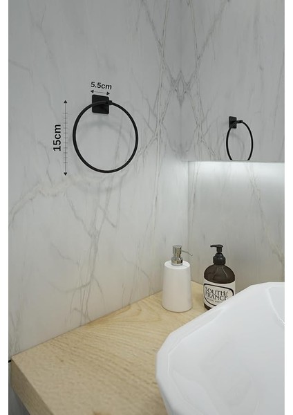 Banyo Yapışkanlı Siyah Kare Topuz Havluluk ve Kare Tuvalet Kağıtlık Kare Peçetelik Seti Düzenleyici indirimleri