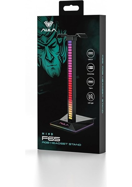F65 Aux Type-C ve Usb-A Hub Özellikli Rgb Kulaklık Standı indirimleri