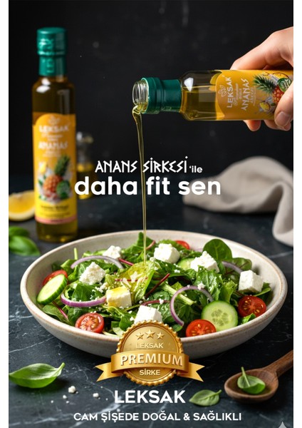 Ananas Sirkesi 250ML Detoks Sirke Cam Şişede %100 Doğal Fermente - Detox Form Sirkesi modelleri