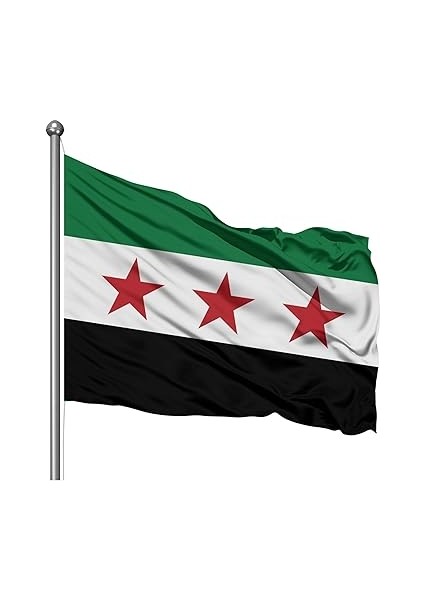 Suriye Bayrağı 100X150 cm - Çift Dikişli 120 Gr/m² Rashel Kumaş, Canlı ve Parlak Premium Suriye Bayrağı (100X150 Cm)