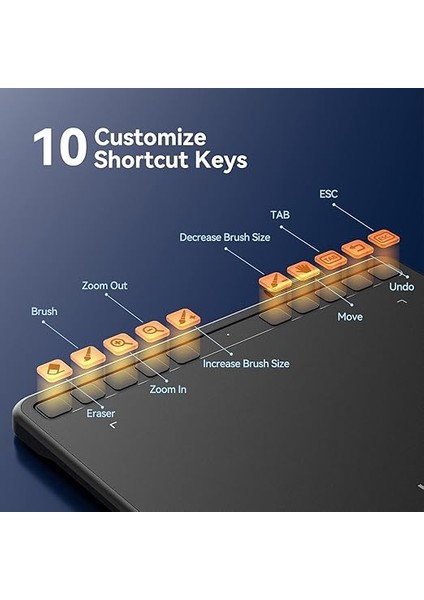 Grafik Çizim Tableti, S640 Dijital Çizim Pedi, 10 Kısayol Tuşlu, 6,34X4 Inç Kalem Tablet, 8192 Seviyeli Pilsiz Stylus Desteği Android/windows/mac Os/chrome Os/linux fiyatları