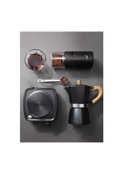 Taşev Moka Pot 3 Fincan Siyah