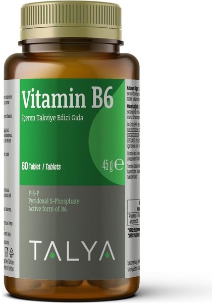 Talya Vitamin B6 Içeren Takviye Edici Gıda, 60 Tablet