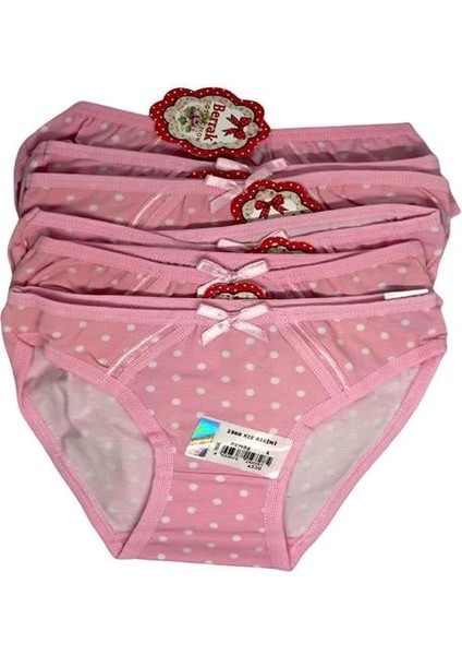 2588 Berrak Kız Pembe Baskılı Bikini 6 Adet 1-2 Yaş