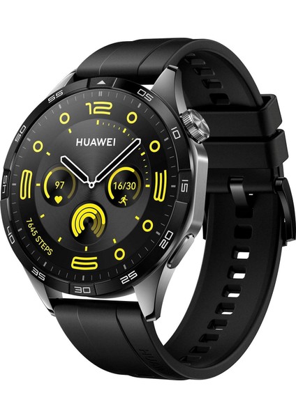 Watch Gt 4 46MM Akıllı Saat, 2 Haftaya Kadar Pil Ömrü, Çift Bant Beş Sistemli Gnss, Gelişmiş Kalori Yönetimi, Nabız Dalgası Aritmi Analizi, Sağlık Takibi, ve Ios ile Uyumluluk, Siyah