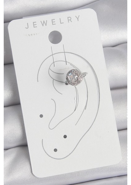 Bfs Pirinç Gümüş Renk Zirkon Taşlı Kadın Kıkırdak Model Küpe fiyatları