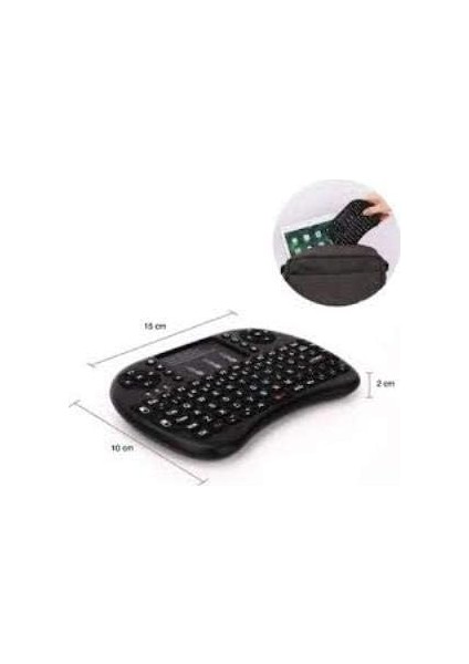 2,4 Ghz Mini Mobil Kablosuz Klavye Dokunmatik Yüzeyli Mouse ile Şarj Edilebilir Li-Ion Batarya Samsung UA55D7000LM 140 cm Smart Tv Için fırsatları