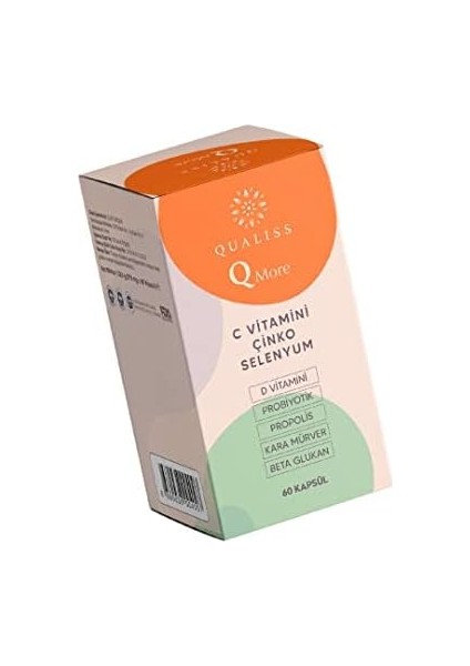 Qualıss Q More 60 Kapsül Vitamin C - Vitamin D, Propolis, Probiyotik, Çinko, Selenyum Içeren Takviye Edici Gıda