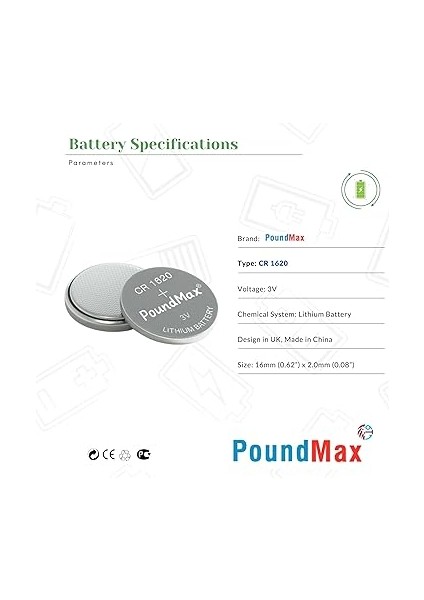 Düğmeli Piller 1620 CR1620 DL1620, 3 V, 5'li Paket indirimleri