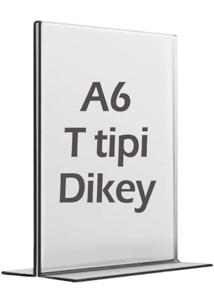 T-Tipi Dikey Şeffaf Föylük Menü Fiyatlık Broşür Etiket Fotoğraflık Albüm Stand Sehpa