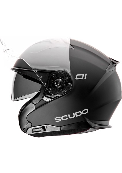 O1 Open Face Çene Açık Güneş Vizörlü Motosiklet Kaskı Ece 22.06 Sertifikalı Mat Siyah