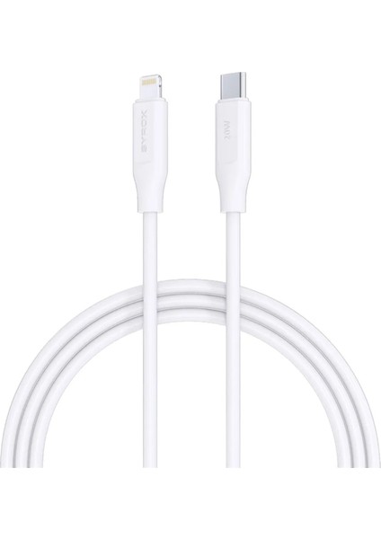 Lightning Şarj & Data Kablosu Şarj ve Data Kablosu Lightning iPhone Apple Uyumlu Hızlı Şarj PD20LK - PD20LK 3.0A 20W 1mt Type-C - Lightning Şarj & Data Kablosu - Beyaz