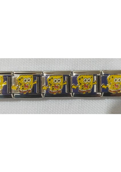 Sünger Bob Figürlü Çelik Charm – Italyan Bilezik Için Uyumlu, Renkli Tasarım fiyatları