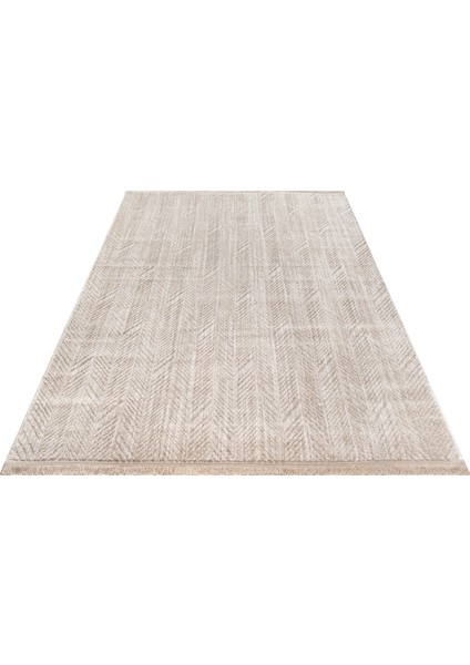 Yalın Modern Dokuma Halı Kaymaz Tabanlı Yıkanabilir Salon ve Oturma Odası Halısı 5577 Bej