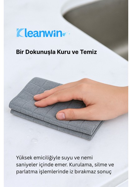 Gridpro 3’lü Mikrofiber Mutfak Bezi 40X40 cm – Çok Amaçlı Iz Bırakmayan Temizlik Bezi modelleri