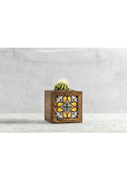 El Yapımı 1 Meksika Çinili Dekoratif Modern Ahşap Dikdörtgen Bahçe Balkon Saksı Saksılık Çiçeklik modelleri