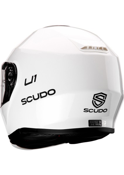 U1 Modüler Çene Açılır Güneş Vizörlü Motosiklet Kaskı Ece 22.06 Sertifikalı Beyaz modelleri