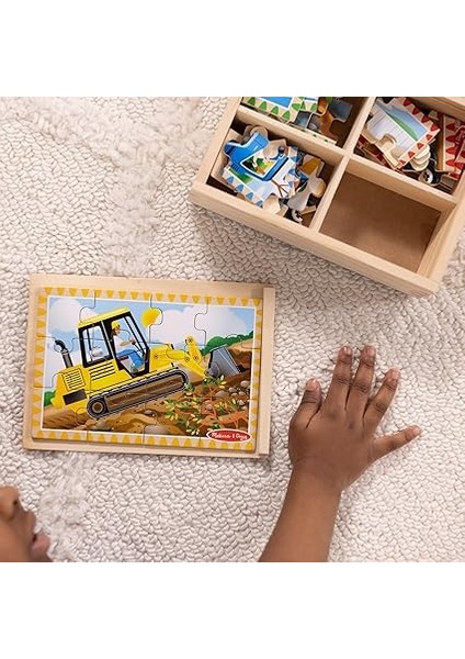 & Doug Ahşap 12X4 Yapboz Seti - Inşaat Araçları fiyatları