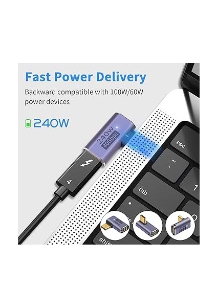 USB C 90 Derece Adaptör 240W, Dik Açı 40 Gbps, Pd Erkek-Dişi Genişletici 8k Video Desteği, Dizüstü Bilgisayar, Tablet ve Telefonlar Için USB 4 Kablosu fiyatları