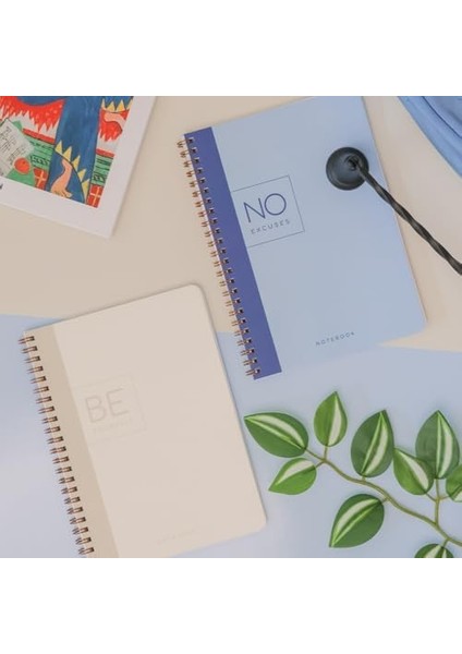 A5 Spiralli Karton Kapak Okul Defteri 80 Yaprak 2'li Set - Ders Programlı - Lacivert/bej fiyatları