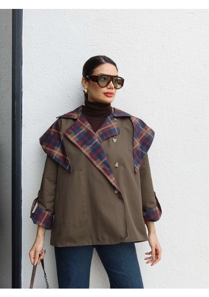 Çift Taraflı Pelerin Detay Trench fiyatları