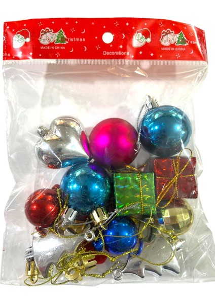 Yılbaşı Süsleri 12 Li Paket Karışık Parlak Renkli 3-5 cm Yılbaşı Ağacı Süsleri fırsatları