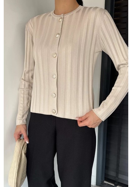 Kadın Düğme Detaylı Triko Hırka (M-L-Xl Uyumludur) P-00018886 fiyatları