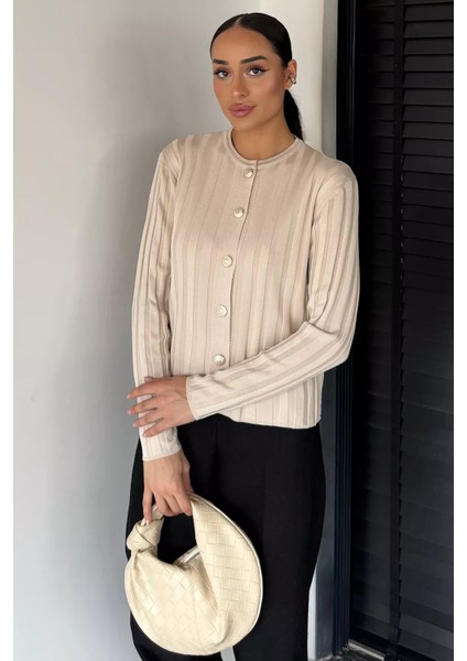 Kadın Düğme Detaylı Triko Hırka (M-L-Xl Uyumludur) P-00018886 modelleri