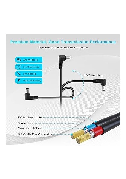 Gitar Pedalı Güç Kaynağı Adaptörü 9V Dc 1A Merkez Ipucu Negatif Güç Kaynağı Şarj Adaptörü Duvar Şarj Fişi Elektro Gitar Bas Stompbox Efektleri Pedal ve Casio Klavye Gürültü Azaltma 150CM indirimleri