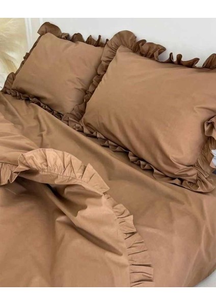 Fırfırlı Pamuk Nevresim Takımı 3 Parçadan Oluşmaktadır fiyatları