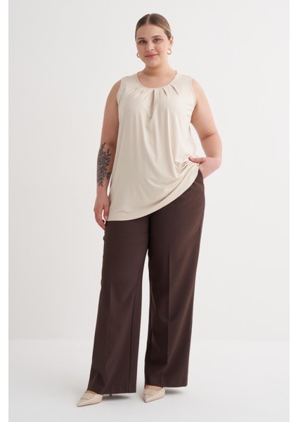 Pile Detaylı Örme Bluz