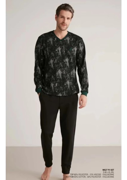 Mdb Nautıca M627 Erkek Uzun Kollu V Yaka Pijama Takımı