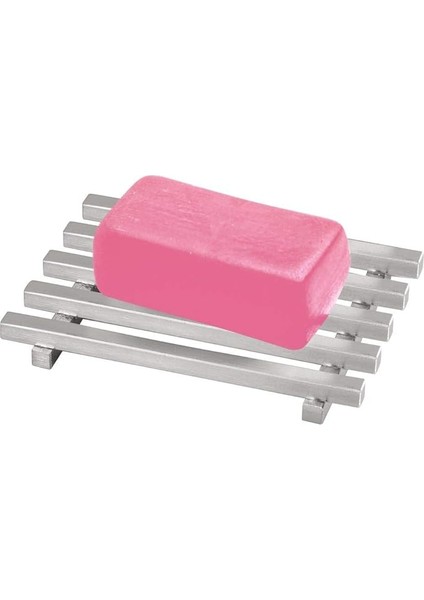 Kyoto Sabunluk, Paslanmaz Çelik, Izgara Tasarımlı Sabunluk, Mat Gümüş Renkli