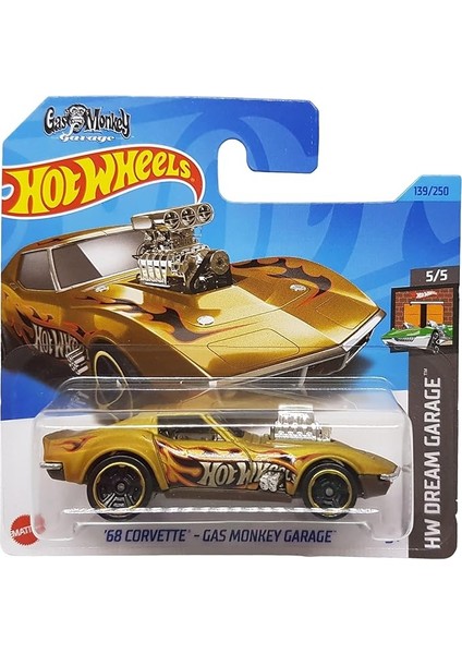 Wheels - ´68 Corvette - Gas Monkey Garage - Hw Dream Garage 5/5 - HKH23 - Short Card - Gold Metallic - Mattel 2023