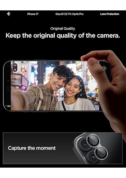 iPhone 17/16 Plus / 16 ile Uyumlu Kamera Lens Camı Koruyucu Kolay Kurulum Glas.tr Ez Fit Optik Pro (2 Adet) Crystal Clear - AGL08531 modelleri