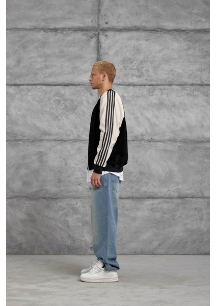 Siyah Kolu Çizgili Kadife Ceket fırsatları