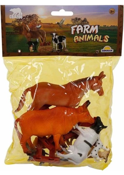 Bfs Nessiworld 0708 Çiftlik Hayvanları Poşetli Hayvan Oyun Seti Orta Boy- Sunman