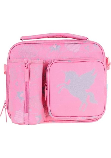 Kız Çocuk, Pembe, Bulut Desenli Isı Yalıtımlı Üç Bölmeli (Matara Cepli) Okul Beslenme Çantası L7218 fiyatları