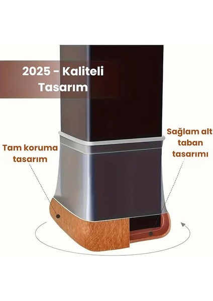 Adet Kare Sandalye Papucu (3.3–3.7 Cm) – Şeffaf Silikon Kalın Keçeli, Gürültü Önleyici ve Zemin Koruyucu Mobilya Ayak Kılıfı modelleri