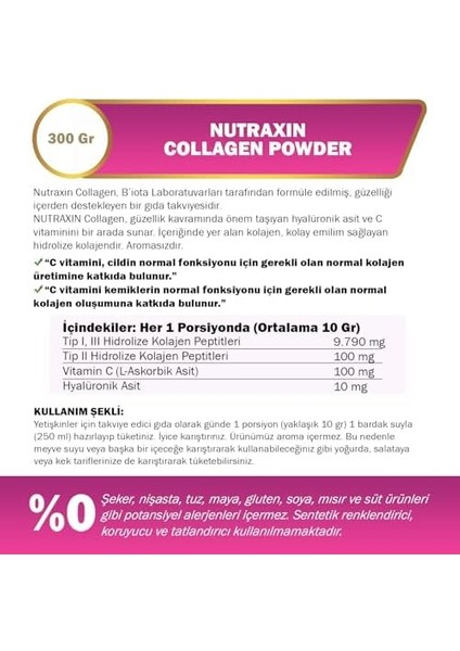 Nutraxin Collagen Powder 300 gr modelleri