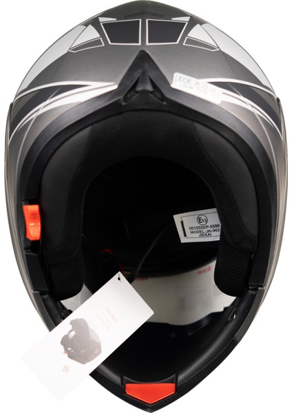 JK20 - 902 Çene Açılır Kask, Güneş Vizörlü Mat-Siyah-Gümüş Motosiklet Kaskı fırsatları
