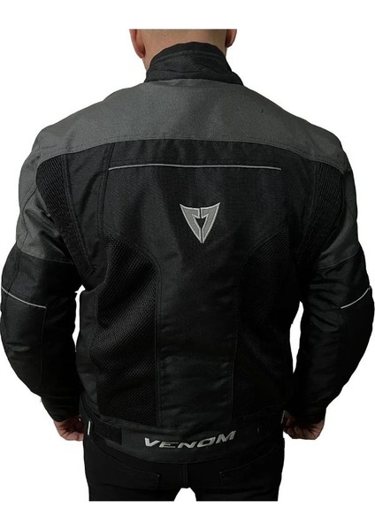 Motosiklet Montu Erkek Siyah-Gri Dynamic V2 Mont 4 Mevsim Motorcu Mont modelleri