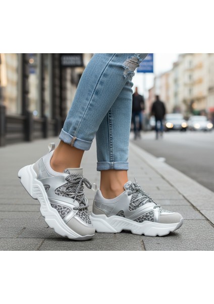 Kalın Tabanlı Kadın Günlük Giyim Sneaker Ayakkabı
