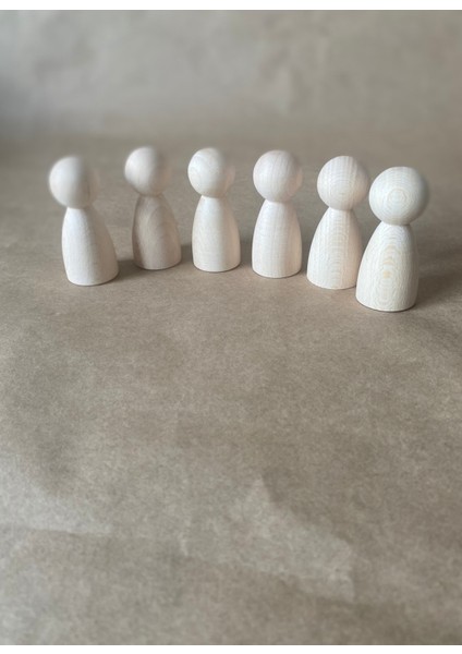 6'lı Ahşap Peg Bebek Seti modelleri